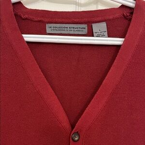 Men's Red Cardigan Sweater